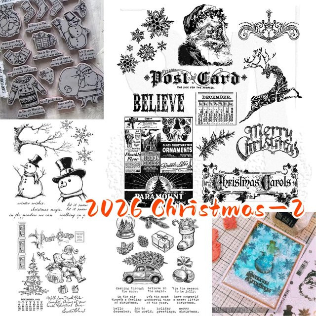Baum- und Schneemann-Stempel Set für DIY-Grußkarten, Sammelalben und Tagebücher zur Weihnachtsdekoration - Bild 1