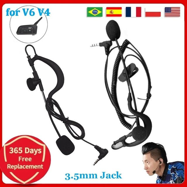EJEAS Bike Referee 3,5-mm-Klinken-Headset-Mikrofon in Schwarz für Vnetphone V6C XiNOWy V4C Motorradhelm-Kopfhörer - Bild 1
