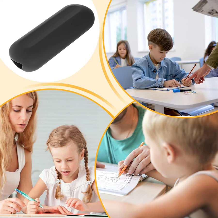 Ergonomischer Silikon-Bleistiftgriff in Schwarz zur Haltungskorrektur für Kinder und Erwachsene - Bild 4