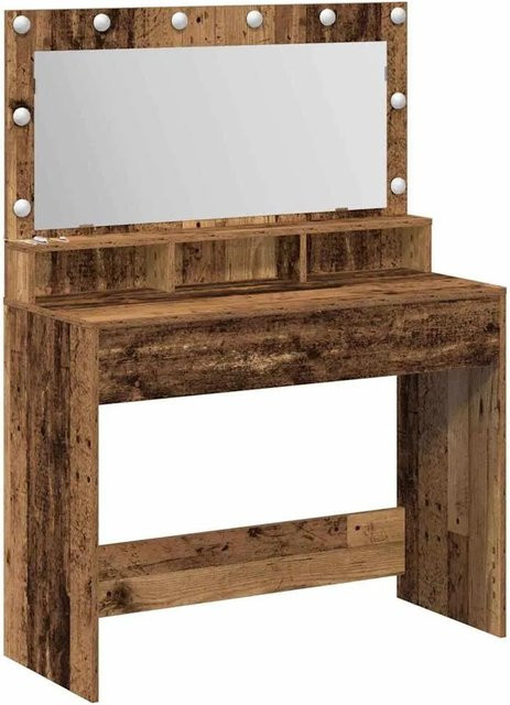 vidaXL Schminktisch mit Regal in Altholz-Optik, Farbe Braun, B/T/H: 100 x 41 x 135 cm - Bild 1