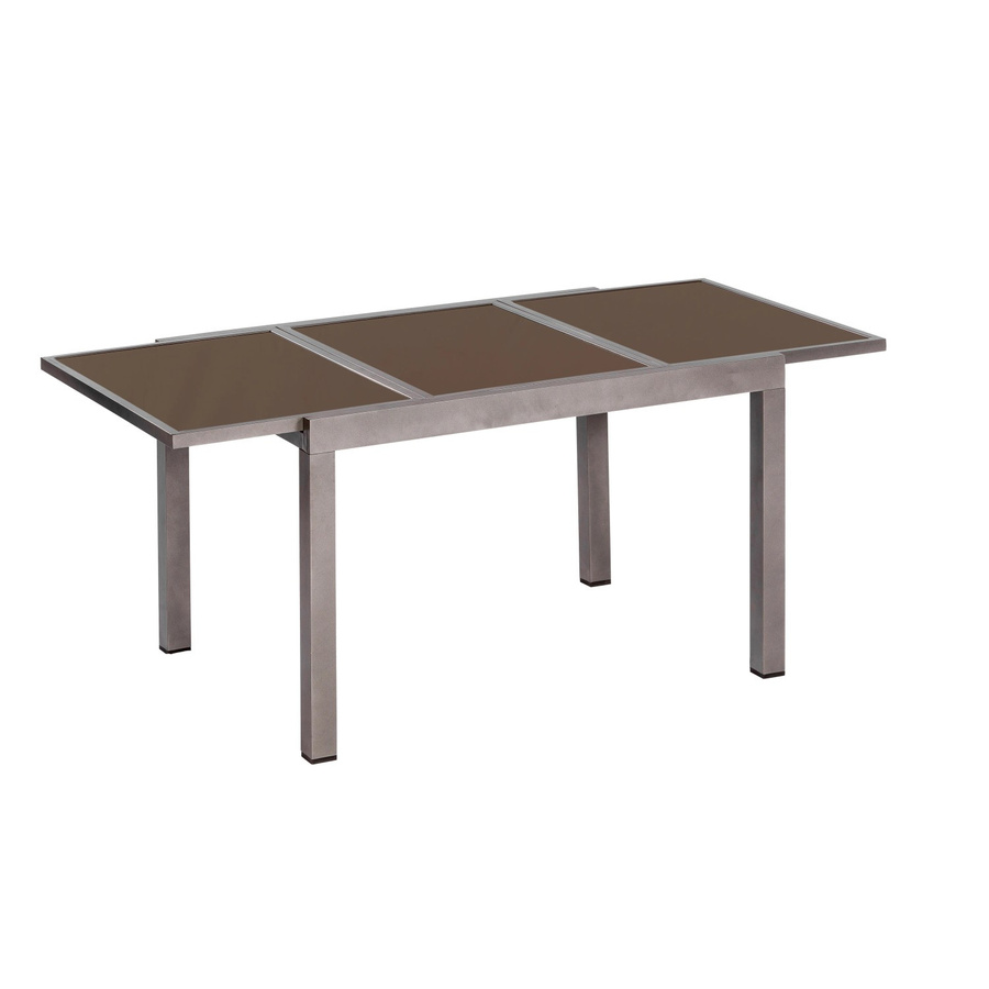 Merxx Gartentisch AZ-Tisch rechteckig ausziehbar aus Aluminium und braunem Sicherheitsglas B/T/H: 200 x 90 x 75 cm - Bild 2