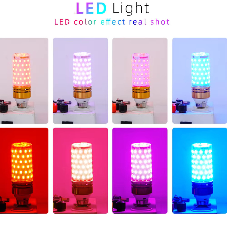 10er Set JOYPINJ RGB LED Mais Birnen mit E27 Fassung, Farbwechsel Rot Grün Blau für Party und Dekoration, Multicolour - Bild 5
