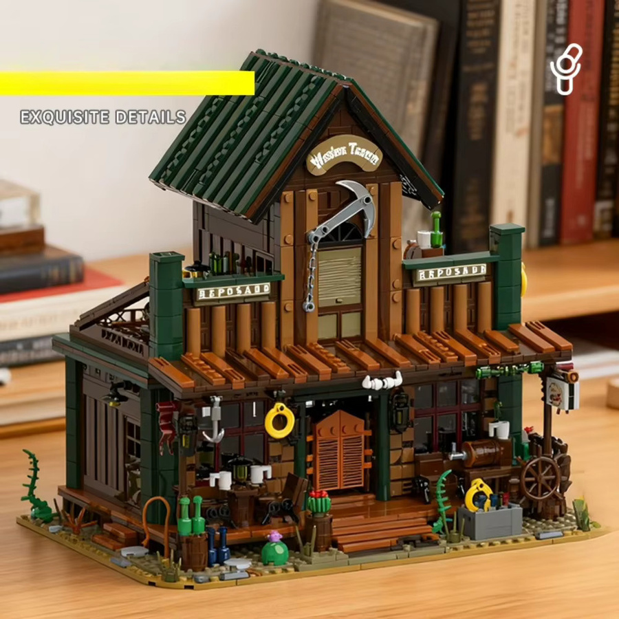 SixBricks MOC Wild West Gold Rush Saloon Bar, Western, Bausteine Set - Bild 4