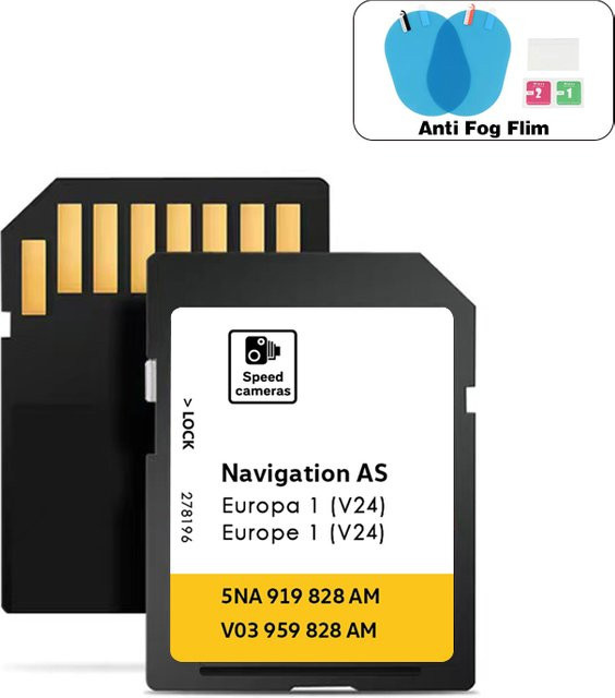 YSKABC SD-Karte für VW Discover Media Navigation mit Kartenmaterial Europa 2026 AS V24, 32GB, Schwarz - Bild 1
