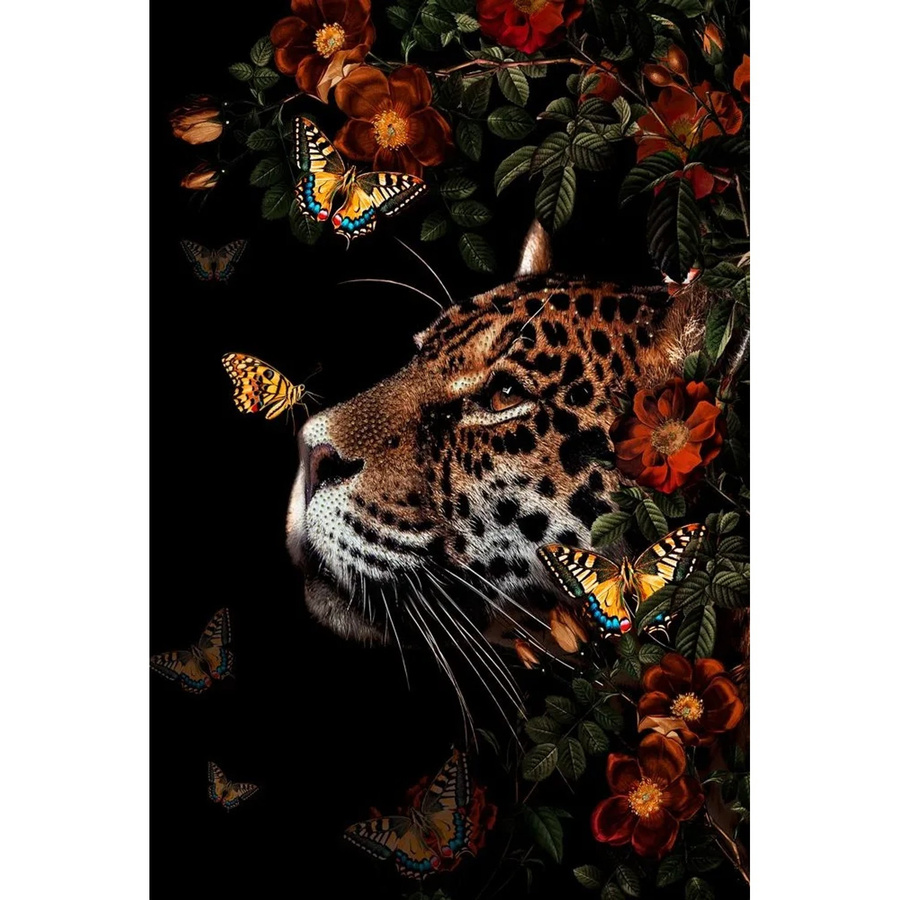 Art Universe Glasbild Glitzernder Leo Motiv Wandbild Mehrfarbig B: 80 cm, H: 120 cm - Bild 2