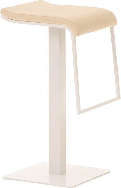 CLP Barhocker Lameng Thekenhocker aus Stoff in Beige mit Metallgestell, Bodenplatte und Fußablage - Bild 1