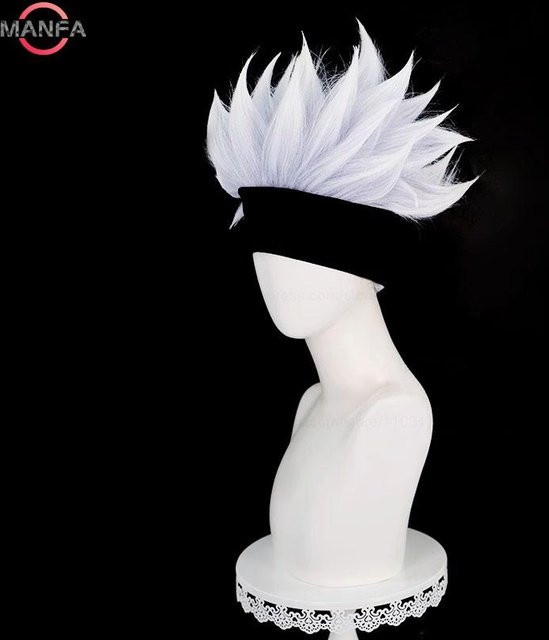 Gojo Satoru Cosplay Perücke, weiß, kurzes synthetisches Haar - Bild 1