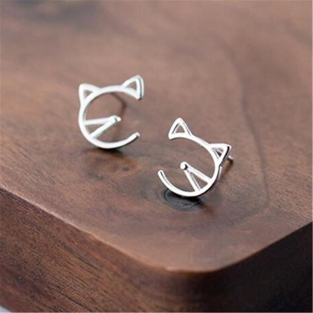 Ohrstecker Katzen, Silber, Messing, Damen - Bild 1