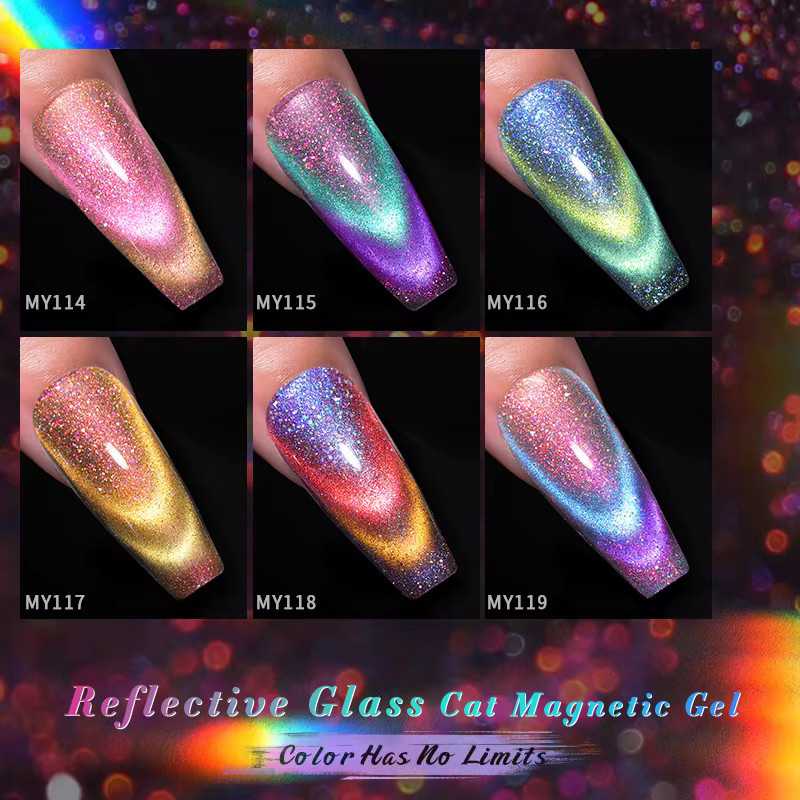 BORN PRETTY Doppellicht-Gel-Nagellack, 6 Stück, 10 ml, schimmernd - Bild 2