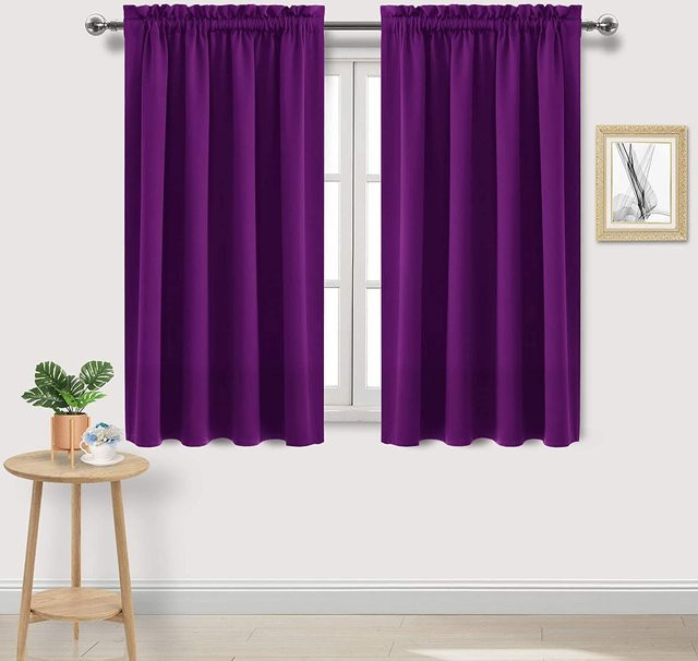 Moderne Verdunkelungsvorhänge von Travel together in Violett, wärmeisoliert und UV-beständig, Breite: 132 cm, Höhe: 137 cm - Bild 1