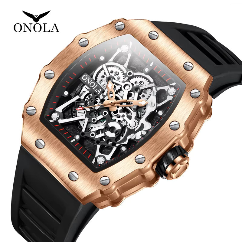 ONOLA Armbanduhr Quarz, Edelstahl, Bicolor, Schwarz, Herren - Bild 1