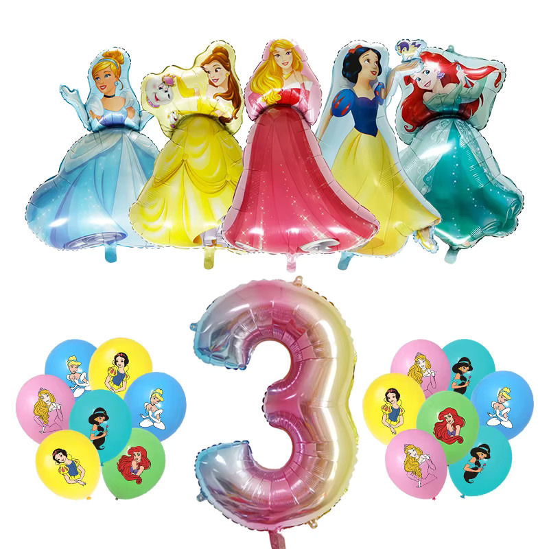 Disney Prinzessin Party Dekoration Mehrfarbige Aluminium Folie Ballons für Kindergeburtstage - Bild 2