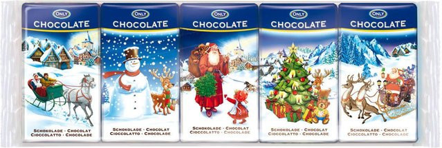 Nur Vollmilch Schokolade Weihnachten 5 x 15 g - Bild 1