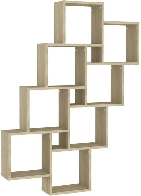vidaXL Würfelregal Sonoma-Eiche, Wandregal aus Holzwerkstoff, Braun, B: 90 cm, T: 15 cm, H: 119 cm - Bild 1