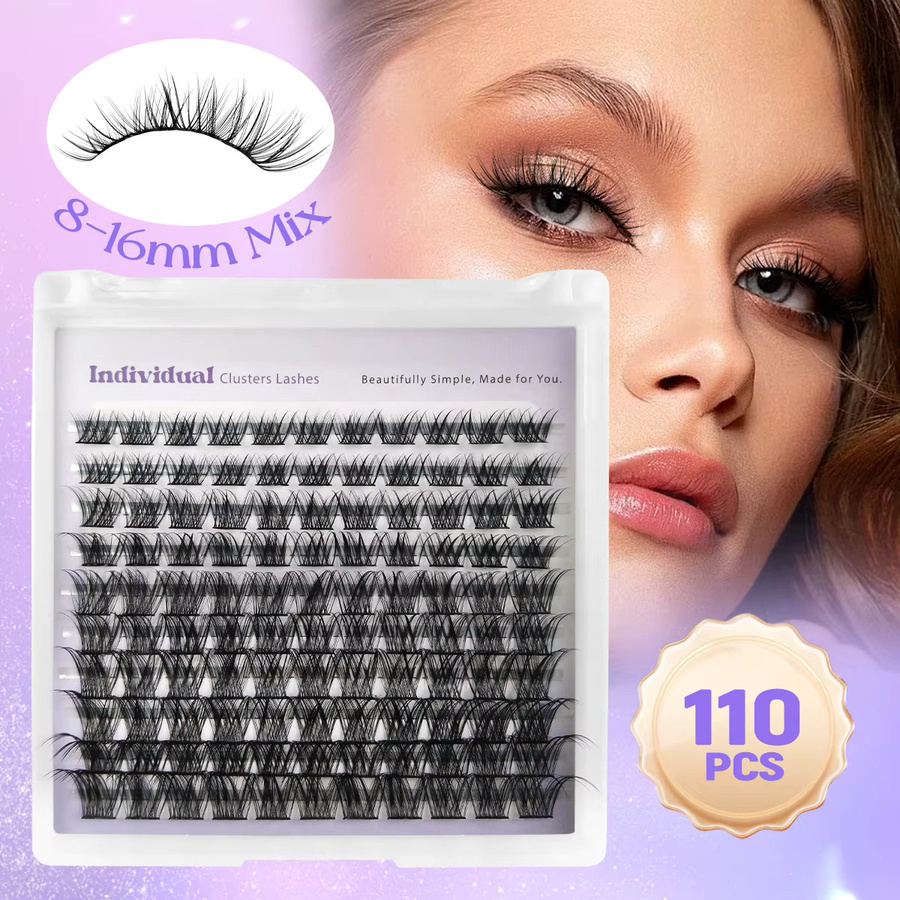 HBZGTLAD Wimperncluster Katzenaugen, 110 Fächer, Black, Unisex - Bild 2