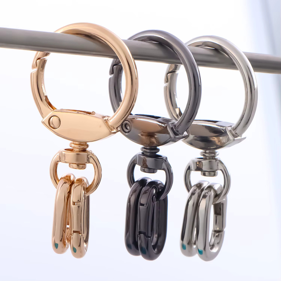 MELORDY 2 Stück Karabinerverschlüsse aus Metall mit Schlüsselringen in Gold für DIY-Bastelarbeiten und Schlüsselanhänger - Bild 2