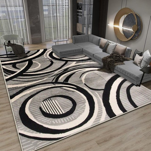 Karpetti Wohnzimmerteppich Nordisch Abstrakt, Flauschiger Weicher Teppich für Schlafzimmer und Büro, Rutschfest und Waschbar, B/T: 80 x 120 cm, Mehrfarbig - Bild 1
