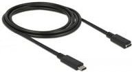 Delock USB-C Verlängerungskabel USB 3.2 Gen 1, USB-C Stecker auf USB-C Buchse, Schwarz, 2,00 m - Bild 1