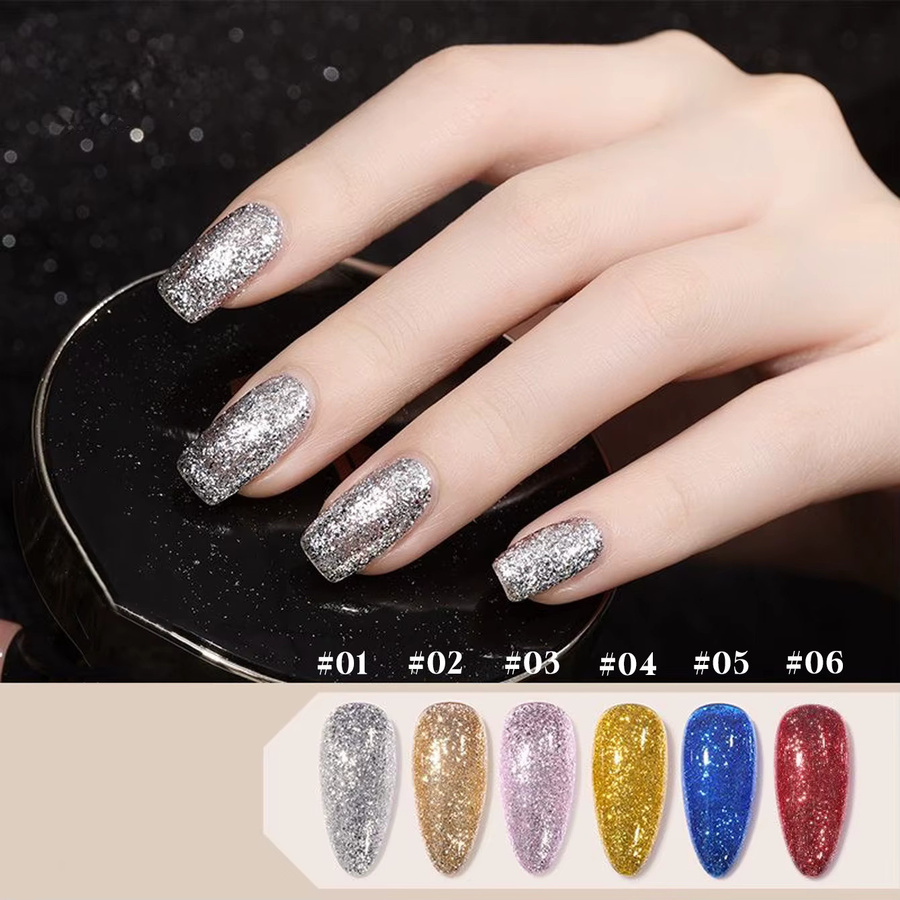 MIANEL Gel-Nagellack, Silber, Schimmernd, 12 ml - Bild 2