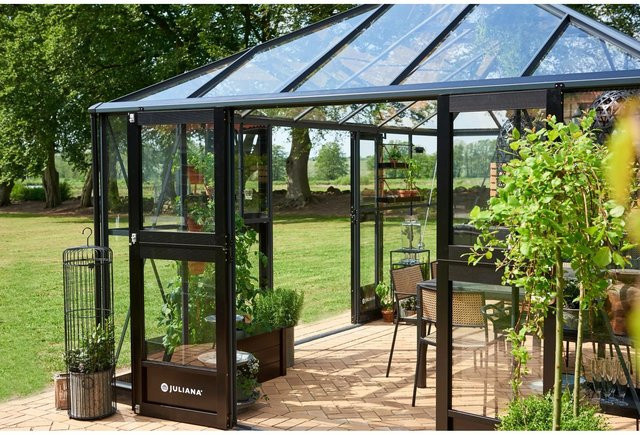 Juliana Extra Tür-Set für das Gewächshaus Grand Oase 18,8 m² in Schwarz - Bild 1