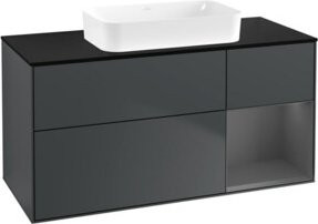 V&B Finion Waschtischunterschrank mit Wandbeleuchtung in Anthrazit lackiert, B/T/H: 120 x 60 cm - Bild 1