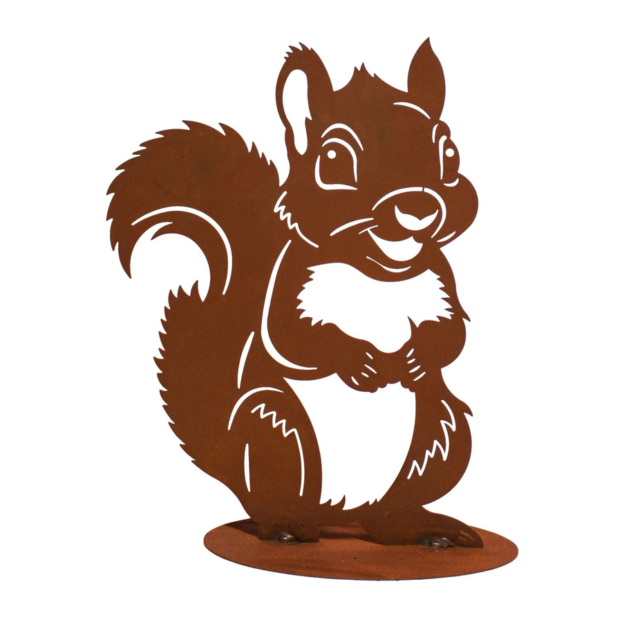 Ferrum Art Design Deko-Figur Backenhörnchen auf Platte aus Metall in Braun, Breite: 32 cm, Tiefe: 24 cm - Bild 2