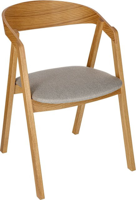 VEGA Stapelstuhl Calma in Taupe mit Eichengestell, 2er Pack, B/T/H: 54 x 53 x 79 cm - Bild 1