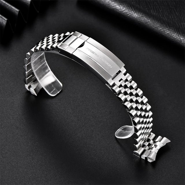 Pagani Design Uhrenarmband Edelstahl, Jubilee, Silber, 20 mm - Bild 1
