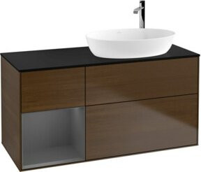 V&B Waschtischunterschrank Finion in Walnuss, Breite: 120 cm, Tiefe: 50,1 cm - Bild 1