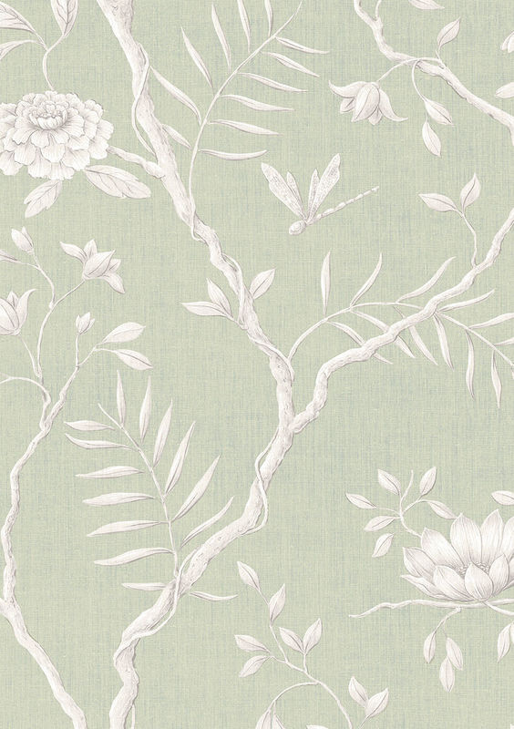 Lewis & Wood Tapete Jasper Peony in Eau de Nil mit floralem Design und botanischen Motiven - Bild 2