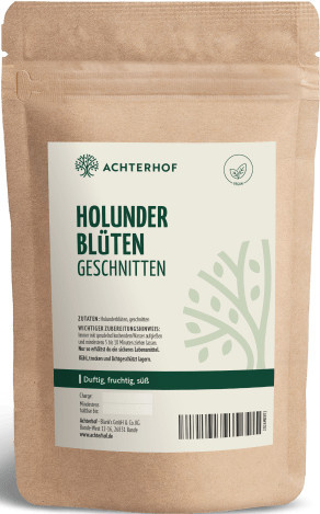 Achterhof Holunderblüten geschnitten getrocknet 500 g - Bild 1
