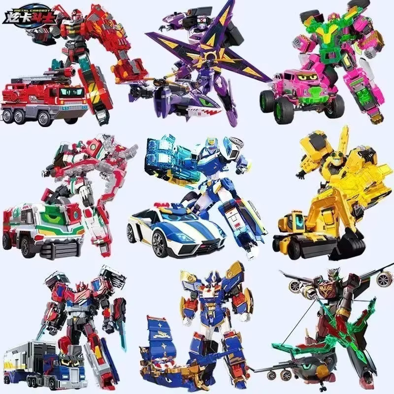 HEAVY IRON Cardbot Transforming Mecha Roboter Black Hook Trailer Cargo Truck Action Figure aus Metall in Schwarz - Bild 1