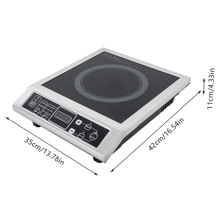 Sweetmile 8-Gang Induktionskochfeld mit IGBT-Technik, 3500W, Schwarz, Glasoberfläche, Temperaturbereich 80 °C - 270 °C - Bild 3