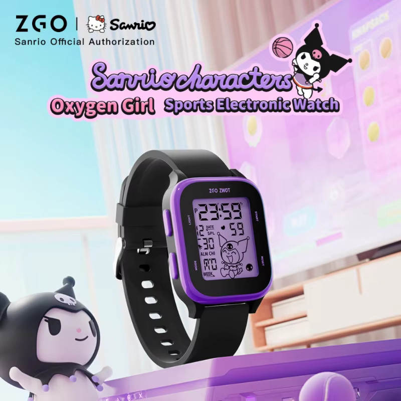 ZGO Sanrio Kuromi Digitaluhr, Kinder, Kunststoff, Schwarz, Eckig - Bild 5