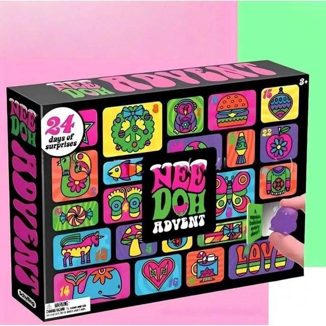 Adventskalender Quetsch-Fidget-Spielzeug, Mini Pop-Up Überraschungsbox, pink - Bild 1