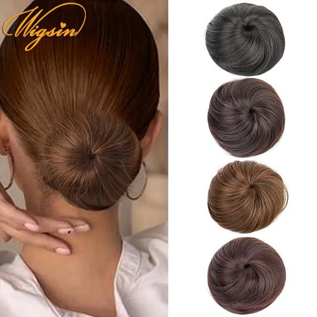 WIGSIN Clip-in-Haarverlängerung Haarknoten, schwarzbraun, Damen - Bild 1