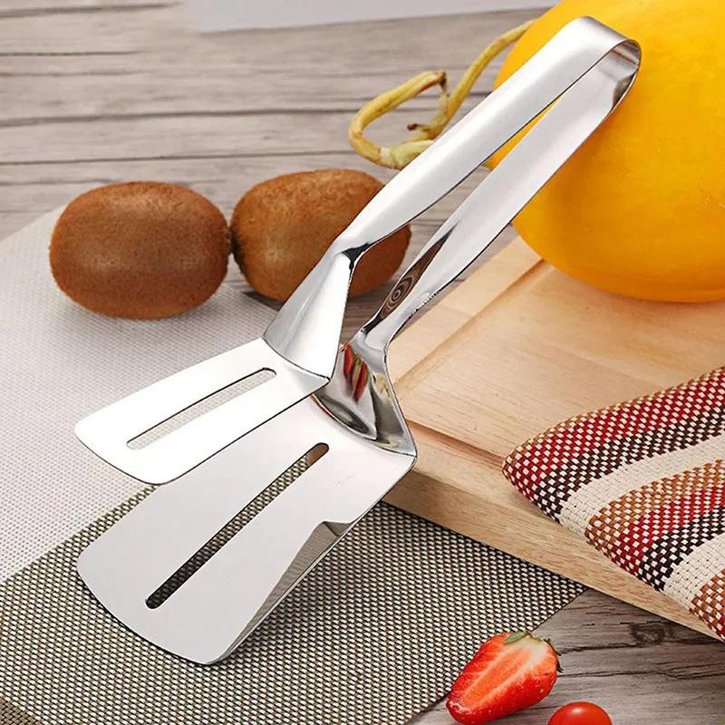 Multifunktionale Grillzange aus Edelstahl in Silber für BBQ und Steak zum Wenden und Kochen - Bild 3
