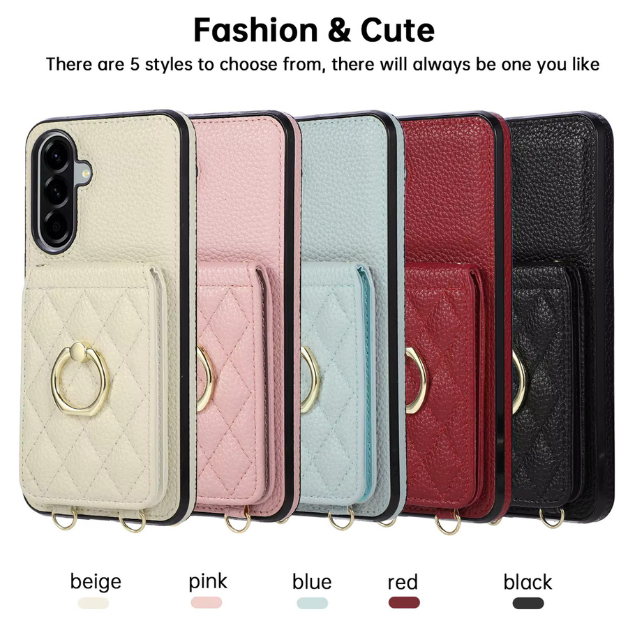 Crossbody Wallet Handyhülle mit Kartenfächern für Samsung Galaxy A-Serie in Rot - Bild 4