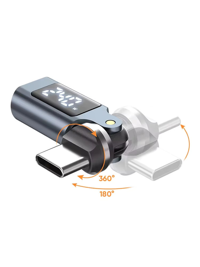 NNBILI 540 Drehbarer OTG-Adapter mit digitaler Anzeige, PD240W 48V/5A Schnellladegerät für USB-C Geräte - Bild 7