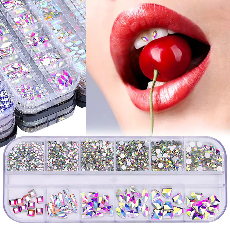 HNKMP Zahnschmuck Set, 12-teilig, Acryl-Zahnkristalle mit DIY-Werkzeugen - Bild 2
