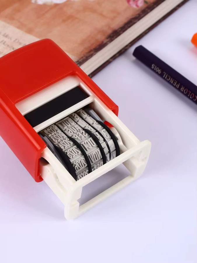 Quadratischer Datumsstempel aus Kunststoff für Scrapbook und Bürobedarf in Mehrfarbig - Bild 3