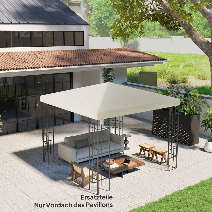 Outsunny Pavillondach aus Polyester in Cremeweiß mit UPF 50+, B/H/L: 298 x 1 x 298 cm - Bild 4