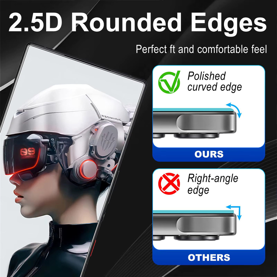 Nubia Red Magic 9 Pro Displayschutzfolie aus gehärtetem Glas HD Crystal 9H in Transparent - Bild 4