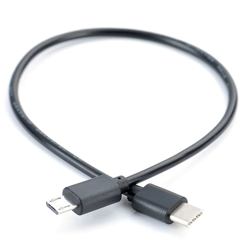 JETTING USB-C auf Micro-USB Adapter Kabel Schwarz, 30 cm, Sync und Charge OTG - Bild 1