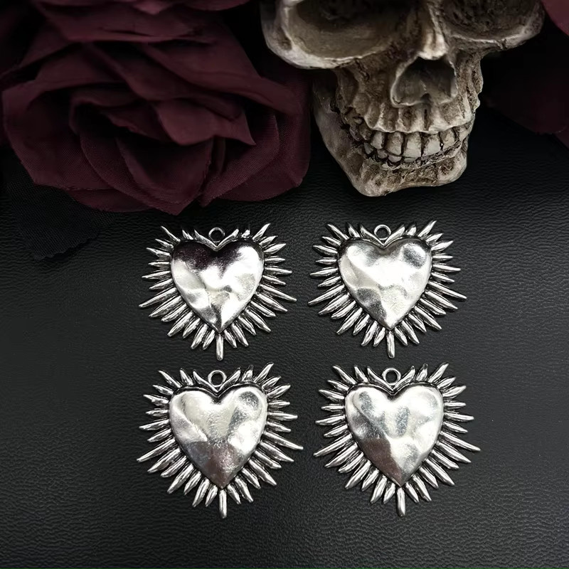 LKLRYWBD Anhänger, Antik Silber, Stacheldraht Heiliges Herz, 32*36mm, Unisex - Bild 2