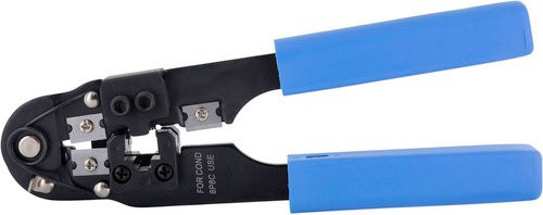SCHWAIGER Crimpzange für RJ45-Westernstecker in Schwarz und Blau - Bild 1