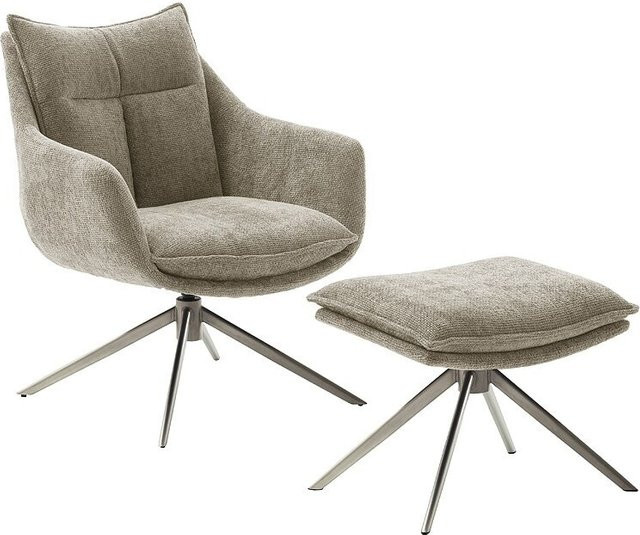 iNNoSeat by MCA + PARKER Drehstuhl mit Armlehnen aus Strukturgewebe in Edelstahl und Cappuccino, B/T/H: 45 x 48 x 120 cm - Bild 1