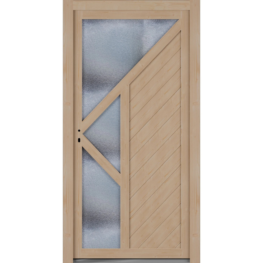 Roro Nebeneingangstür OHE 1004 Fichte mit Glaseinsatz, Farbe Braun/Beige, B: 110 cm, H: 210 cm, DIN L - Bild 2