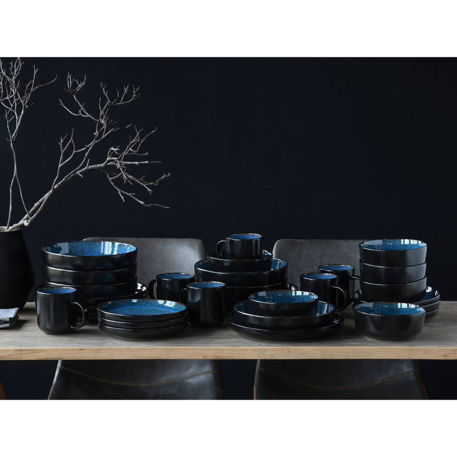 CreaTable Kombiservice Nordic Fjord Blue aus Steinzeug, 30-teilig, Blau - Bild 3
