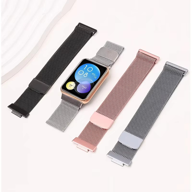 NEY Uhrenarmband Milanaise, Edelstahl, Unisex, Huawei Watch Fit 2 - Bild 2